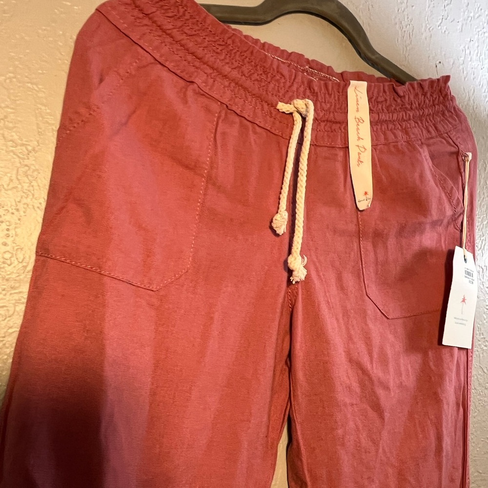 April Spirit Light Beige Brown Track Pants with Elastic Waistband SZ M - Picture 4 of 8